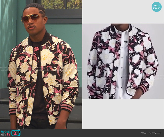 INC International Concepts Floral Jacket worn by Booker Baxter (Issac Ryan Brown) on Ravens Home