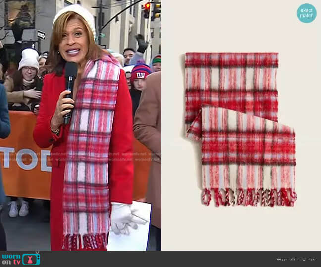 J. Crew Plaid Scarf in textured wool worn by Hoda Kotb on Today