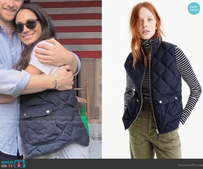 J. Crew Excursion Quilted Down Vest worn by Meghan Markle on Harry and Meghan