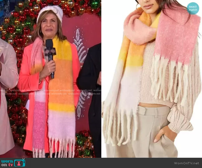 Free People Kaleidoscope Colorblock Scarf in Sunshine Combo worn by Hoda Kotb on Today