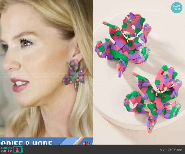 Lele Sadoughi Lily Post Earrings worn by Julie Thomason on Today