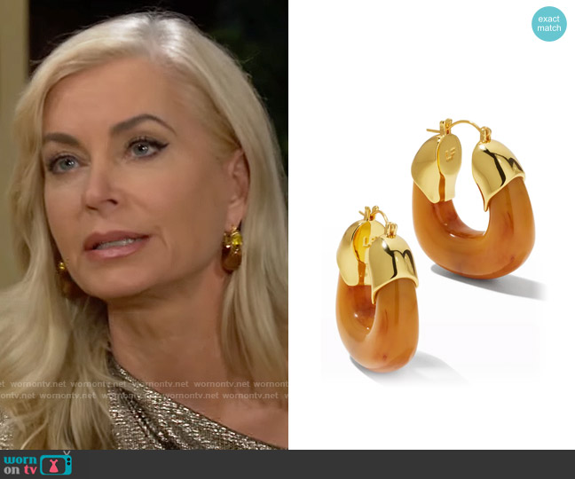 Lizzie Fortunato Organic Hoops in Mocha worn by Ashley Abbott (Eileen Davidson) on The Young and the Restless