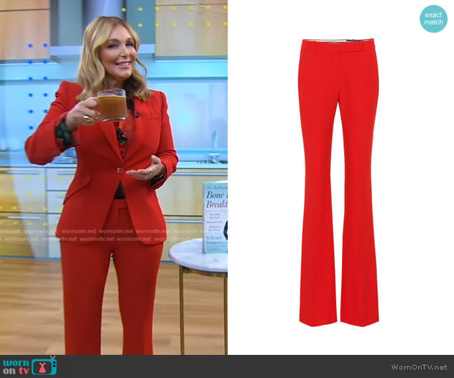 Alexander McQueen Mid-Rise Flared Pants worn by Dr. Kellyann Petrucci on Good Morning America