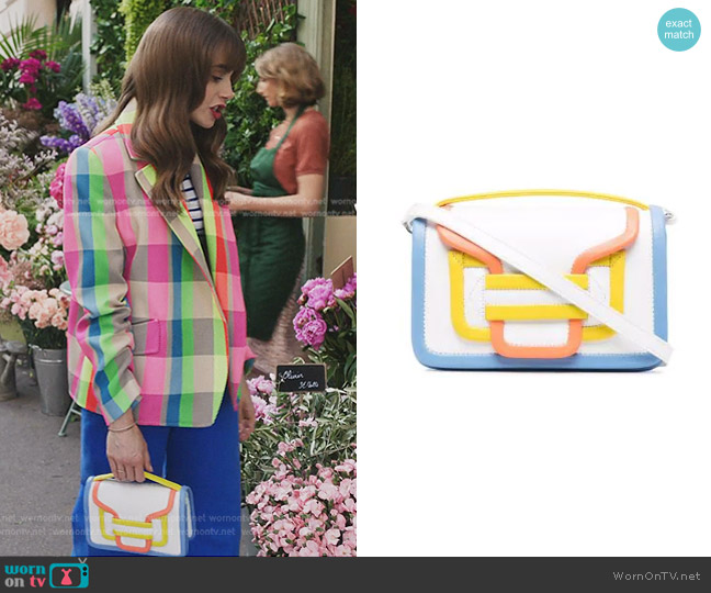 Pierre Hardy Alpha Colour-Block Tote Bag worn by Emily Cooper (Lily Collins) on Emily in Paris