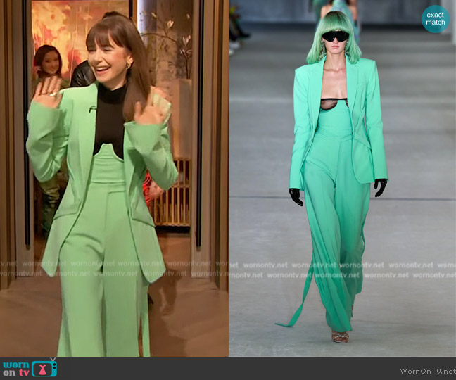 Prabal Gurung 2023 Spring Collection worn by Lily Collins on The Drew Barrymore Show