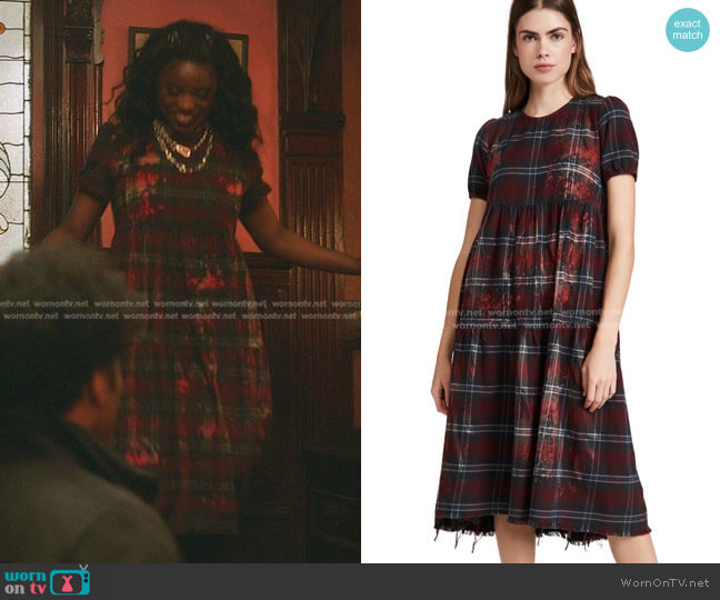 R13 Bleached Relaxed Midi Dress worn by Shan Barnes (Grace Duah) on Gossip Girl