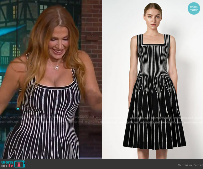 RVN Origami Square Neck Dress worn by Poppy Montgomery on The Kelly Clarkson Show