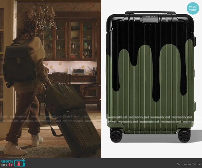 Green Cabin Suitcase by Rimowa x Chaos worn by Julien Calloway (Jordan Alexander) on Gossip Girl