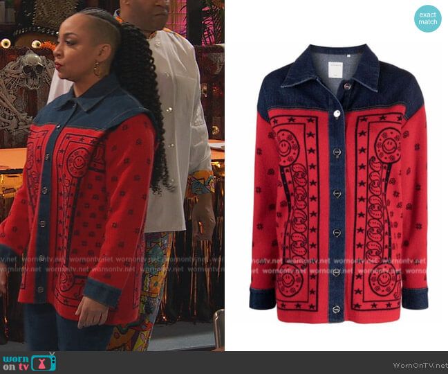 Sandro Jay Contrast Panel Denim Jacket worn by Raven Baxter (Raven-Symoné) on Ravens Home