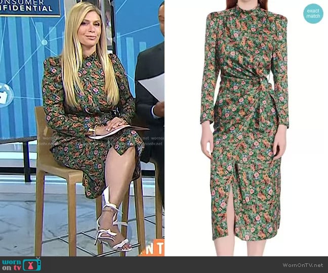 Sandro Lueur Floral Long Sleeve Midi Dress worn by Jill Martin on Today