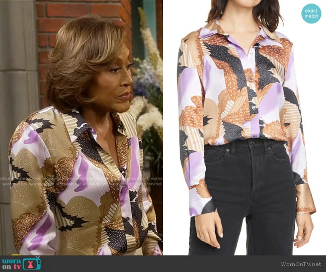 WornOnTV: Robin’s abstract print blouse on Good Morning America | Robin ...