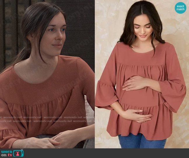 Wornontv Willows Coral Tiered Maternity Top On General Hospital Katelyn Macmullen Clothes 5117