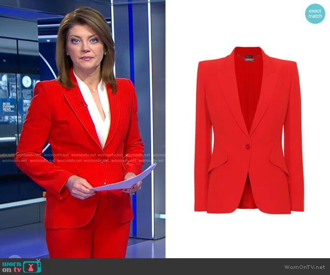 WornOnTV: Norah’s red suit on CBS Evening News | Norah O'Donnell ...