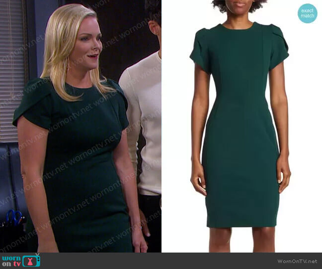 Calvin Klein Tulip Sleeve Dress worn by Belle Brady (Martha Madison) on Days of our Lives
