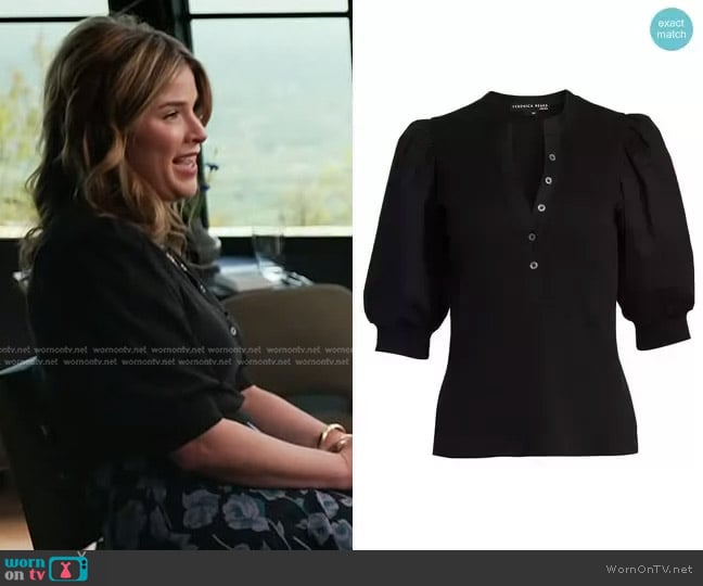 Veronica Beard Coralee Puff-Sleeve Top worn by Jenna Bush Hager on Today