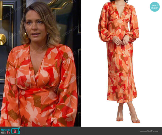 Acler Ashland Floral-Print Maxi Dress worn by Nicole Walker (Arianne Zucker) on Days of our Lives