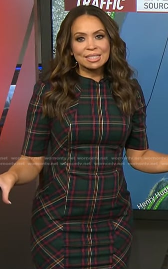 Adelle's green plaid dress on Today