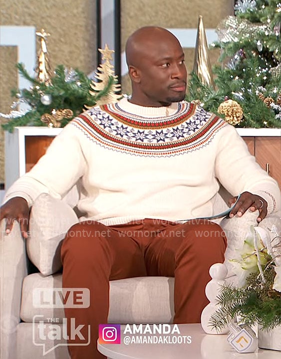 Akbar's fairisle sweater on The Talk