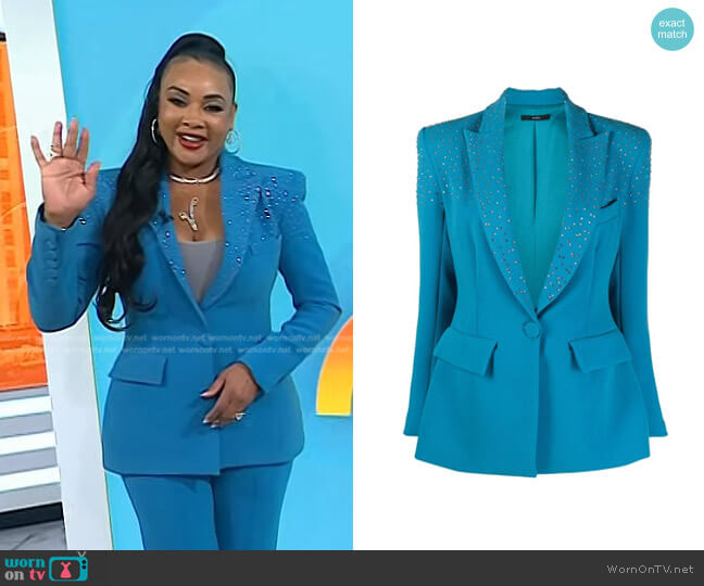 Alex Perry Addison Embellished Blazer worn by Vivica A. Fox on Today