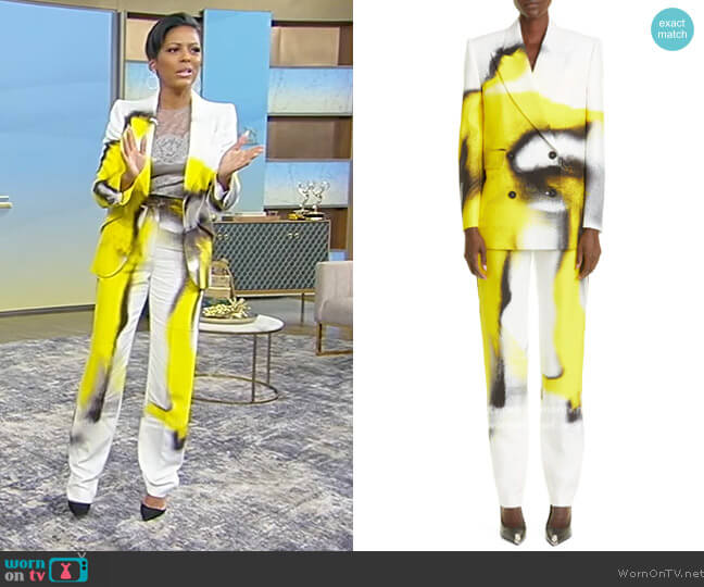 Alexander McQueen  Mushroom Spore Double Breasted Jacket worn by Tamron Hall on Tamron Hall Show