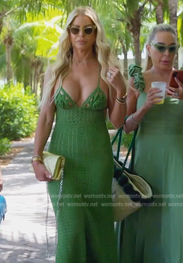 Alexia's green crochet knit dress on The Real Housewives of Miami