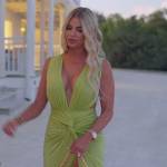 Alexia’s green twist front dress on The Real Housewives of Miami