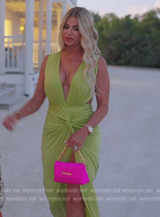 Alexia's green twist front dress on The Real Housewives of Miami