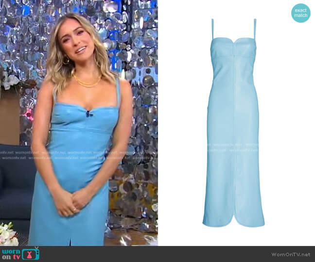 Alexis Camellia Vegan Leather Midi Dress worn by Kristin Cavallari on Good Morning America