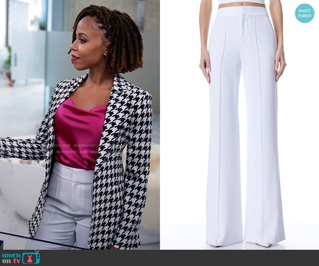 Alice + Olivia Dylan Pants in White worn by Andrea Barnes (Kj Smith) on Tyler Perrys Sistas