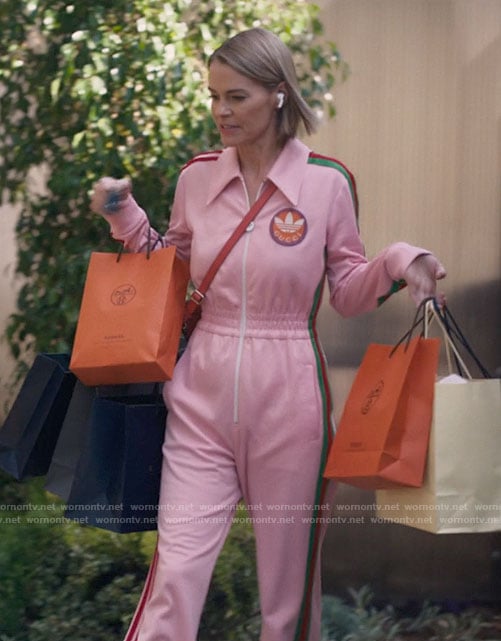 Alice's pink Gucci jumpsuit on The L Word Generation Q
