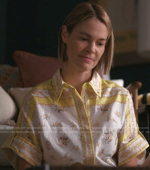 Alice’s yellow floral shirt and shorts set on The L Word Generation Q