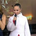 Alicia Keys’s red jumpsuit and white turtleneck tunic on Today