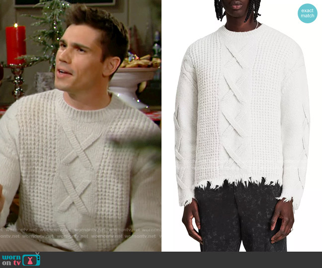 All Saints Hennet Sweater worn by Dr. John Finnegan (Tanner Novlan) on The Bold and the Beautiful