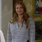 Allie’s blue striped collared sweater on Days of our Lives