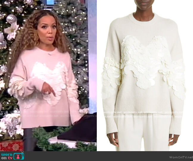 Altuzarra Mayim Paillette Crewneck Sweater worn by Sunny Hostin on The View