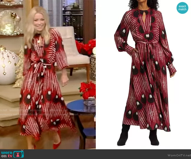 Altuzarra Peirene Printed Maxi Dress worn by Kelly Ripa on Live with Kelly and Ryan