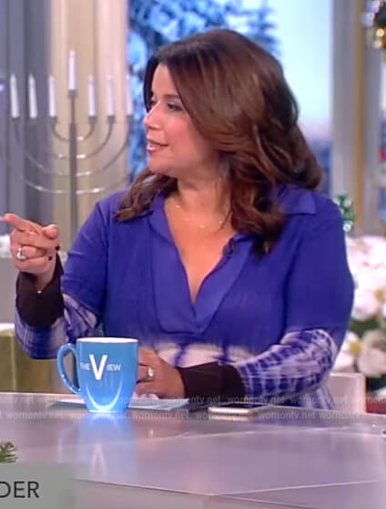 Ana’s blue tie dye knit dress on The View