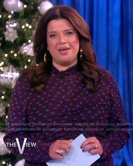 Ana’a maroon floral print dress on The View