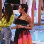 Angie’s black cropped top and asymmetric tulle skirt on The Real Housewives of Salt Lake City