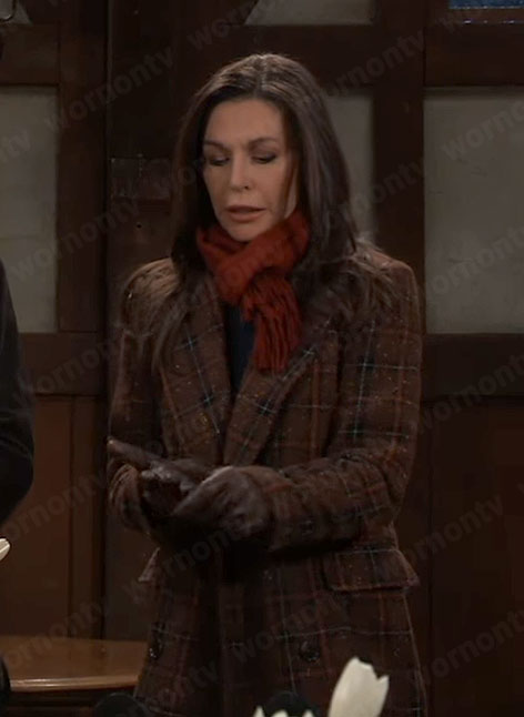 Anna's brown plaid coat on General Hospital