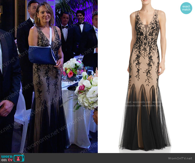 Aqua Embroidered Lace Gown worn by Nicole Walker (Arianne Zucker) on Days of our Lives