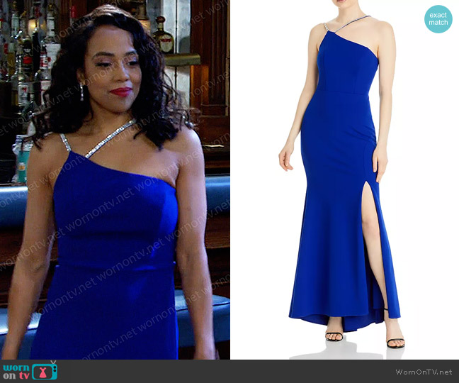 Aqua Scuba Bling Gown worn by Jada Hunter (Elia Cantu) on Days of our Lives
