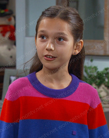 Ari’s multicolor striped sweater on Days of our Lives