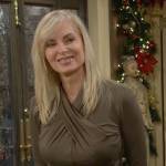 Ashley’s olive green cross-neck top on The Young and the Restless