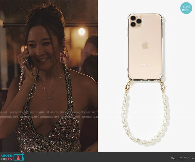 Phone Case with Cloudy by Atelje worn by Mindy Chen (Ashley Park) on Emily in Paris