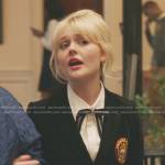 Audrey’s black horsebit velvet blazer on Gossip Girl