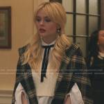 Audrey’s green plaid cape coat on Gossip Girl