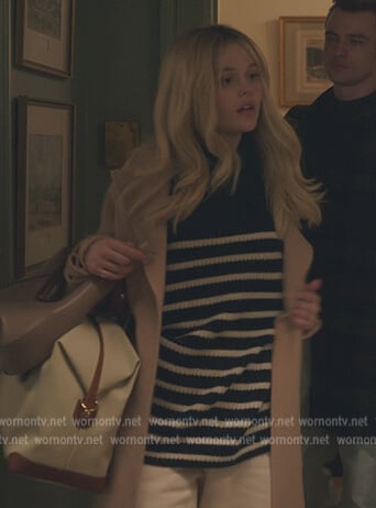 Audrey's navy stripe ribbed sweater on Gossip Girl