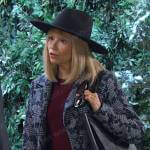 Ava’s grey floral plaid coat on Days of our Lives