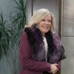 Ava’s purple fur collar coat on General Hospital